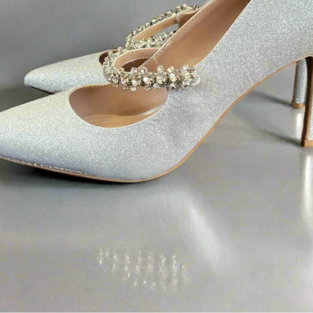 Bcbgeneration Rhinestone Bling Metallic Silver Pu… - image 4